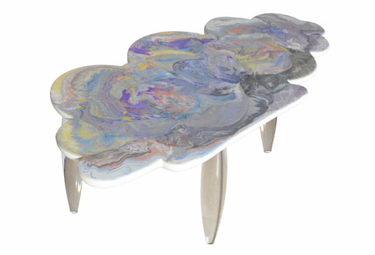 Coffee Table in Cloud Shape with Acrylic Glass Legs by Lilla Scagliola for Cupioli Luxury Living