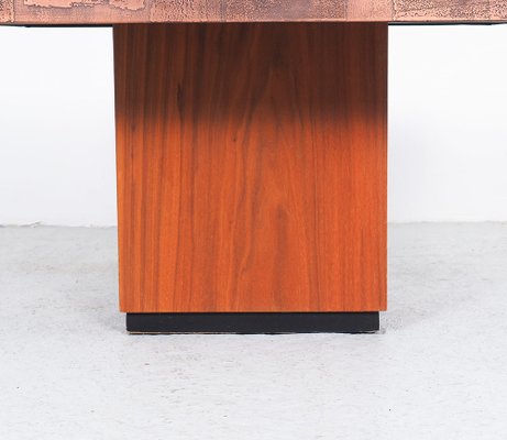 Coffee Table in Copper and Teak by Heinz Lilienthal, 1970s-SN-1323799