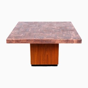 Coffee Table in Copper and Teak by Heinz Lilienthal, 1970s-SN-1323799