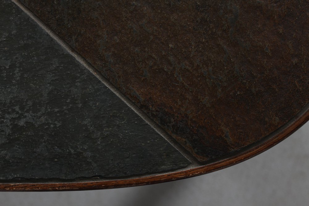 Coffee Table in Dark Stained Oak with Slate Top by Paul Kingma, Denmark, 1980s