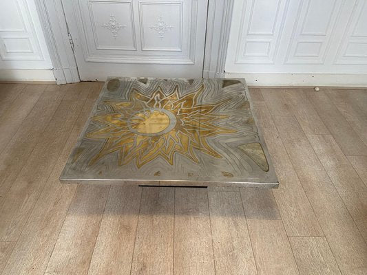 Coffee Table in Engraved Brass, Christian Krekels, 1975-JG-1362515