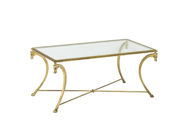 Coffee Table in Gilt Iron from Maison Ramsay, 1950s-CEJ-911797