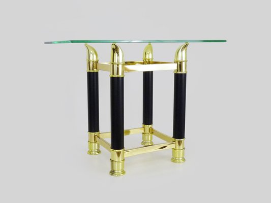 Coffee Table in Glass and Black Metal attributed to Tomasso Barbi, 1970s-MZP-1802834