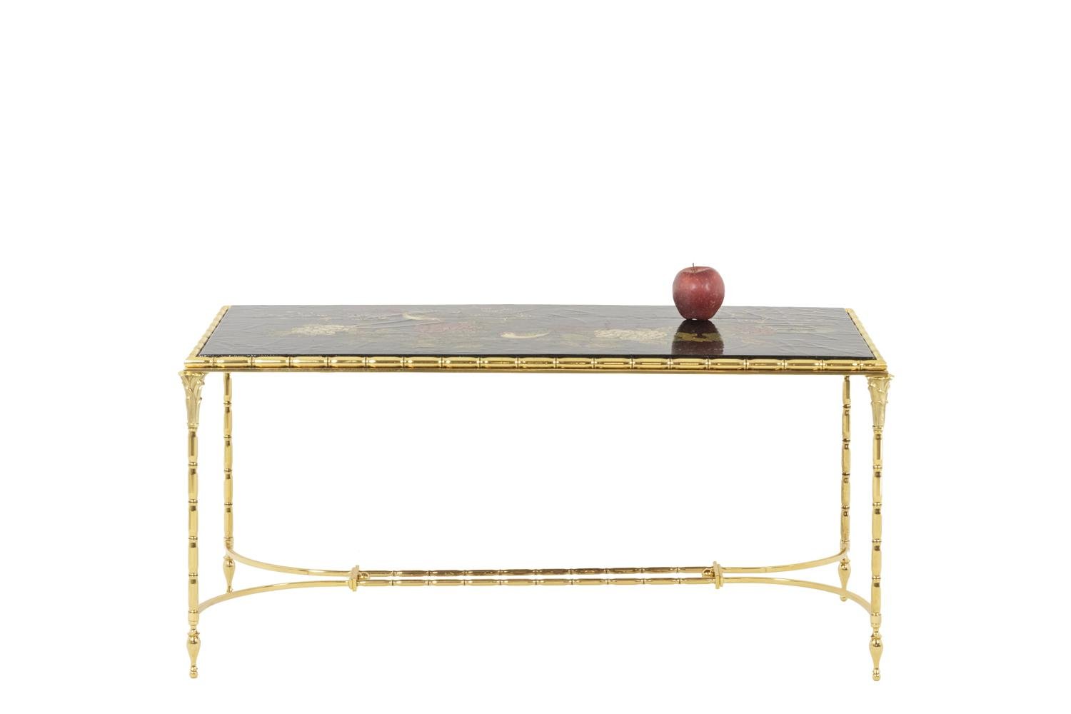 Coffee Table in Lacquer and Bronze from Maison Baguès, 1950s