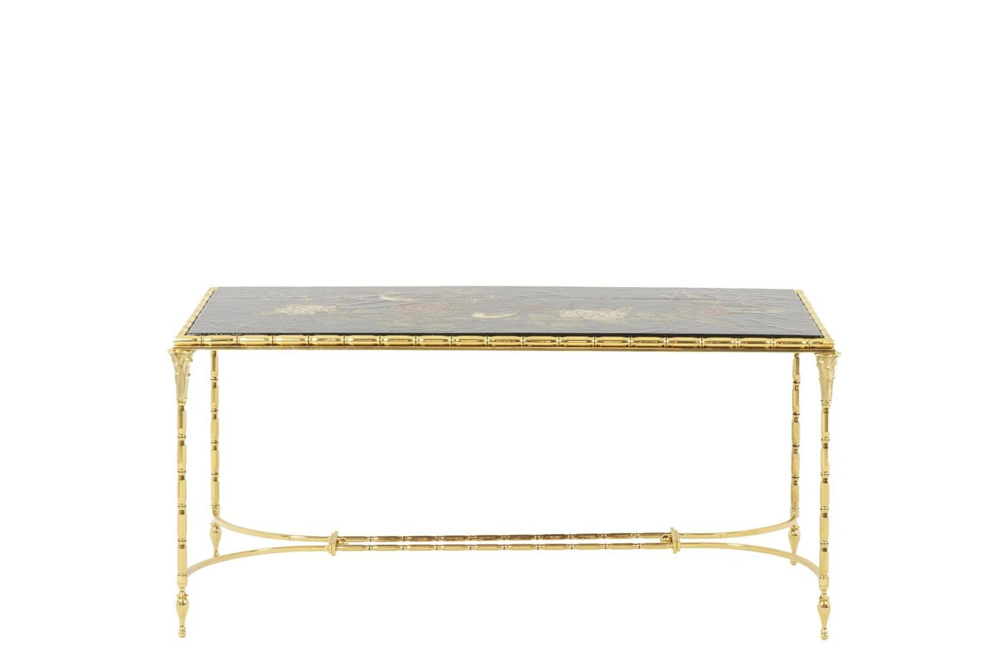 Coffee Table in Lacquer and Bronze from Maison Baguès, 1950s