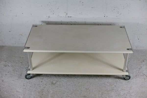 Coffee Table in Lacquered Steel Cream, France, 1970s-MAO-1080214