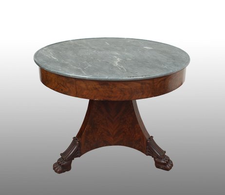 Coffee Table in Mahogany and Marble-KKK-1182159