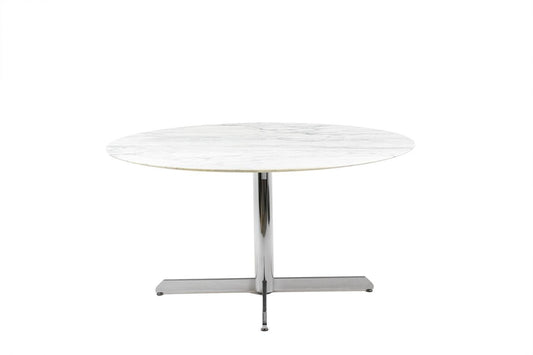 Coffee Table in Marble and Chromed Metal by Florence Knoll for Knoll, 1960s