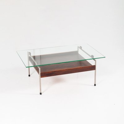 Coffee Table in Metal & Palisander with Glass Top by Fristho, 1960s-QVY-1100331