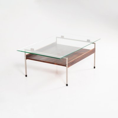 Coffee Table in Metal & Palisander with Glass Top by Fristho, 1960s-QVY-1100331