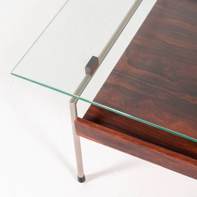 Coffee Table in Metal & Palisander with Glass Top by Fristho, 1960s-QVY-1100331