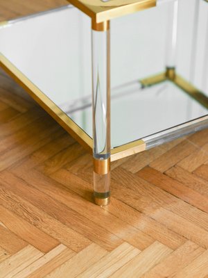 Coffee Table in Methacrylate and Brass, 1970-MNF-1770934