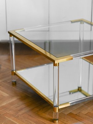 Coffee Table in Methacrylate and Brass, 1970-MNF-1770934