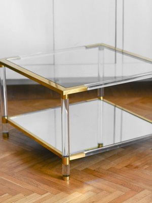 Coffee Table in Methacrylate and Brass, 1970-MNF-1770934