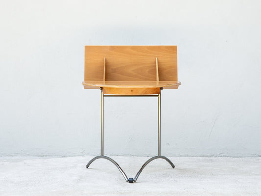 Coffee Table in National Walnut with Drawer and Wheels, Molteni, Italy