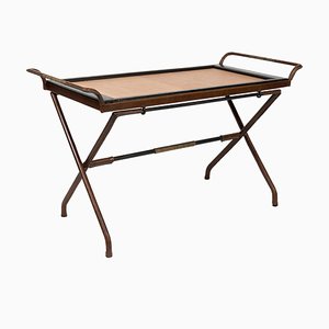 Coffee Table in Sheathed Leather by Jacques Adnet, 1950s-VRR-1749059