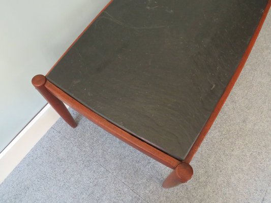 Coffee Table in Teak and Slate, Scandinavia, 1960s-UKG-1115064