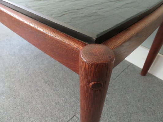 Coffee Table in Teak and Slate, Scandinavia, 1960s-UKG-1115064