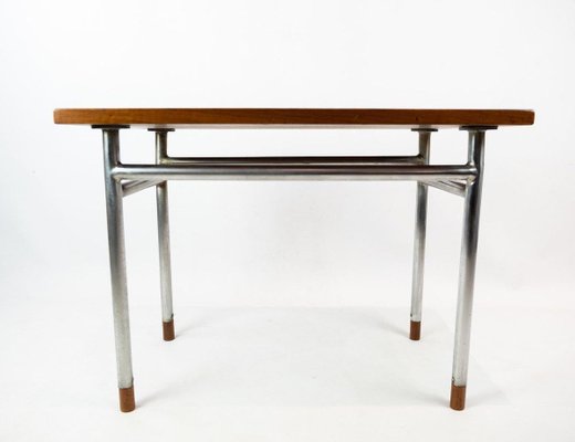 Coffee Table in Teak with Metal Legs by Hans J. Wegner, 1960s-UY-884661