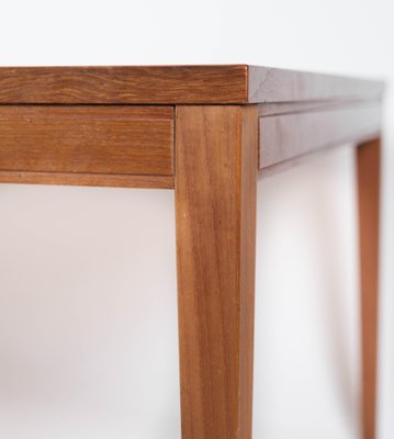 Coffee Table in Teak with Red Tiles of Danish Design, 1960s-UY-1005718