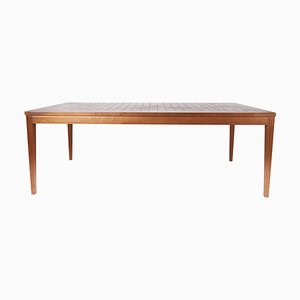 Coffee Table in Teak with Red Tiles of Danish Design, 1960s-UY-1005718