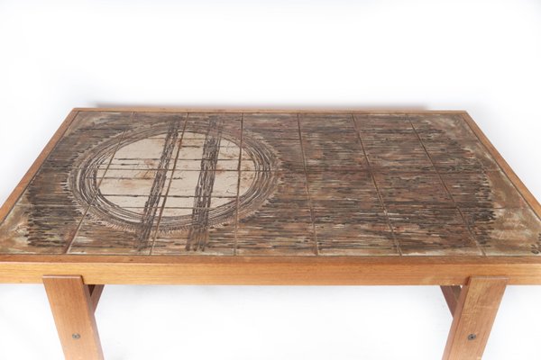 Coffee Table in Teak with Tiles of Danish Design, 1960s-UY-1005716