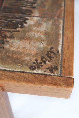 Coffee Table in Teak with Tiles of Danish Design, 1960s-UY-1005716