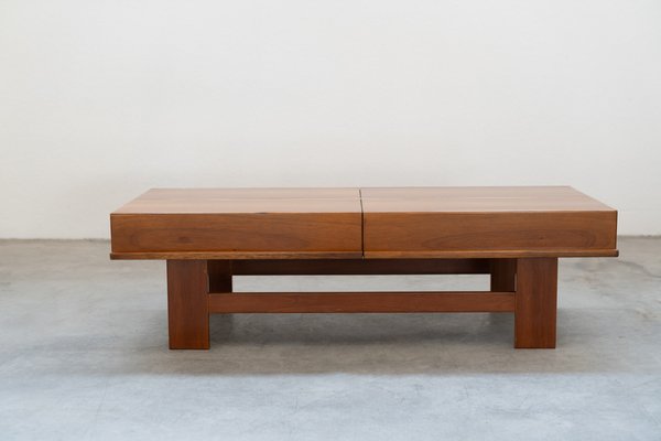 Coffee Table in Walnut by Giovanni Michelucci, 1970s-KNM-1764405