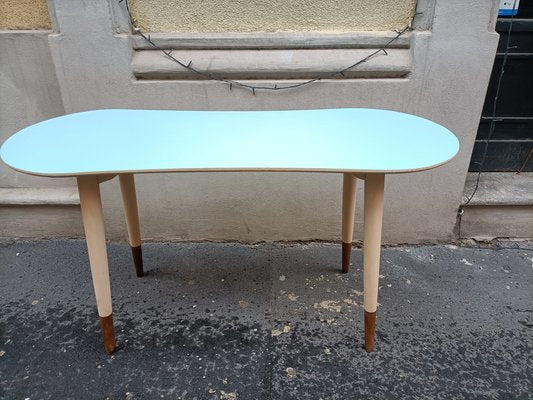 Coffee Table in White Lacquered Wood with Blue Formica Top by Gio Ponti, 1950s-OHK-1787065