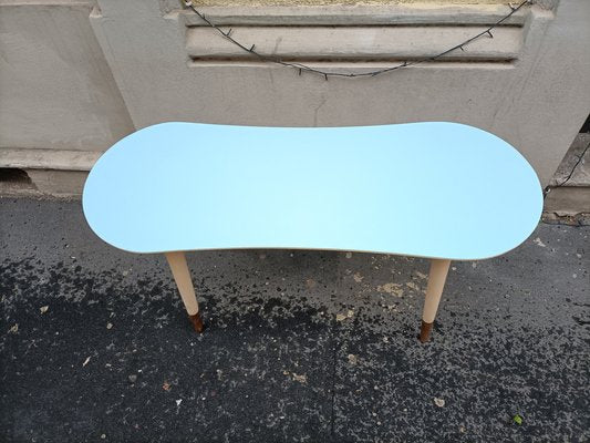 Coffee Table in White Lacquered Wood with Blue Formica Top by Gio Ponti, 1950s-OHK-1787065