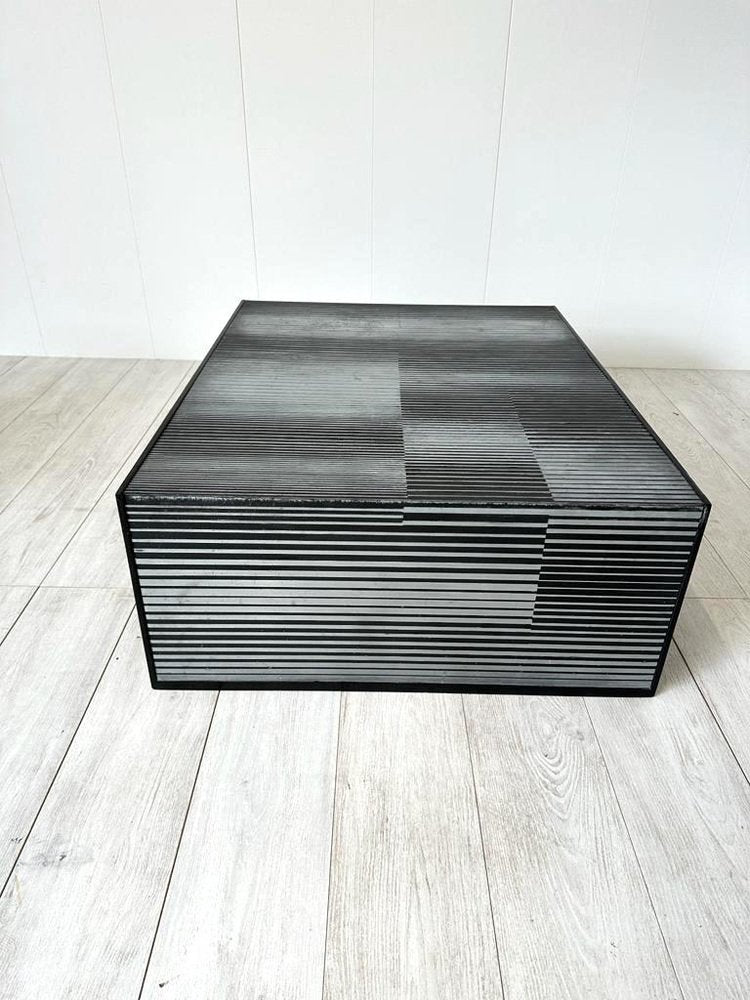 Coffee Table in Zinc by Nerone e Patuzzi for Gruppo NP2, 1970s