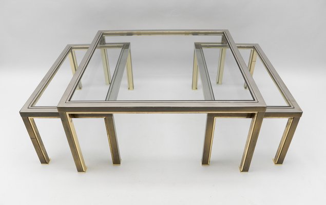 Coffee Table & Nesting Tables from Maison Charles, 1970s, Set of 3-KQB-1768393