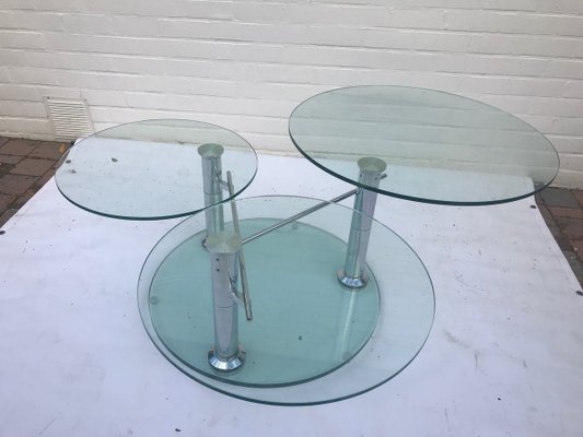 Coffee Table with 3 Removable Glass Shelves, 1980s-XQY-741374