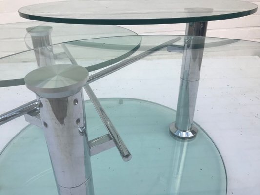 Coffee Table with 3 Removable Glass Shelves, 1980s-XQY-741374