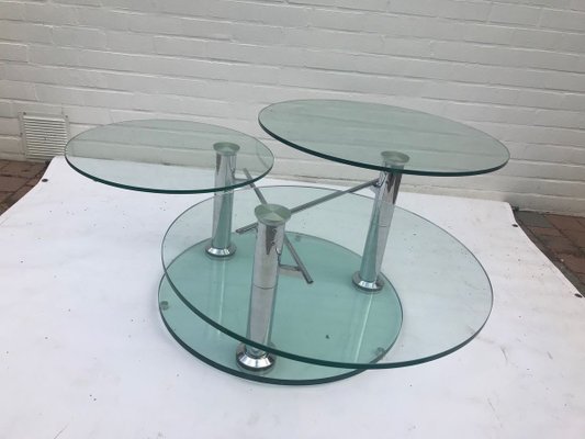 Coffee Table with 3 Removable Glass Shelves, 1980s-XQY-741374