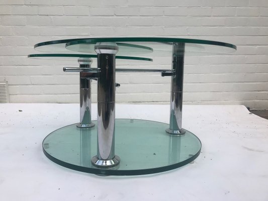 Coffee Table with 3 Removable Glass Shelves, 1980s-XQY-741374