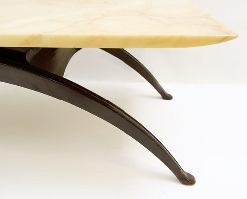 Coffee Table with Arched Legs and Marble-Top-FGA-923879