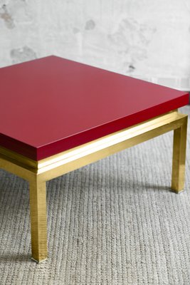 Coffee Table with Brass Structure for Tommaso Barbi, Italy, 1980s-MNF-1704698