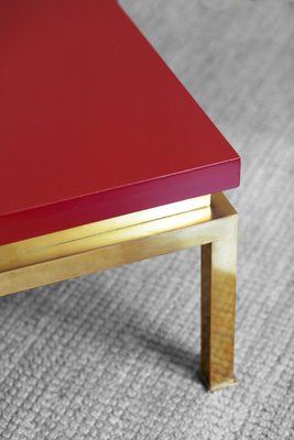 Coffee Table with Brass Structure for Tommaso Barbi, Italy, 1980s-MNF-1704698