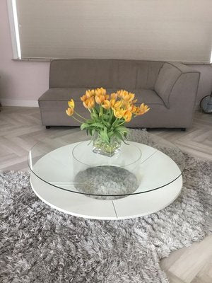 Coffee Table with Floating Newspaper Rack, 1970s-SU-912655