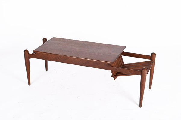 Coffee Table with Magazine Rack in Teak by Ico & Luisa Parisi, Italy, 1960s-JDR-1446871