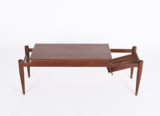 Coffee Table with Magazine Rack in Teak by Ico & Luisa Parisi, Italy, 1960s-JDR-1446871