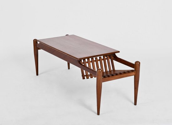 Coffee Table with Magazine Rack in Teak by Ico & Luisa Parisi, Italy, 1960s-JDR-1446871