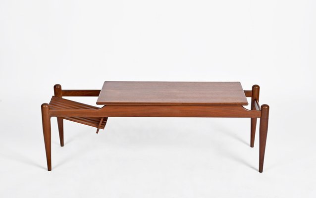 Coffee Table with Magazine Rack in Teak by Ico & Luisa Parisi, Italy, 1960s-JDR-1446871