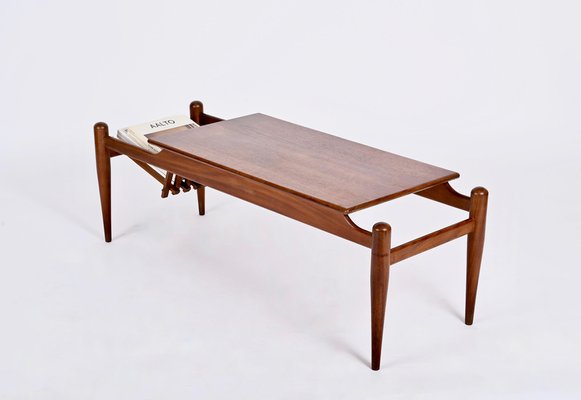 Coffee Table with Magazine Rack in Teak by Ico & Luisa Parisi, Italy, 1960s-JDR-1446871