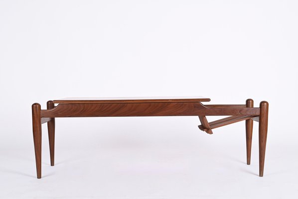 Coffee Table with Magazine Rack in Teak by Ico & Luisa Parisi, Italy, 1960s-JDR-1446871