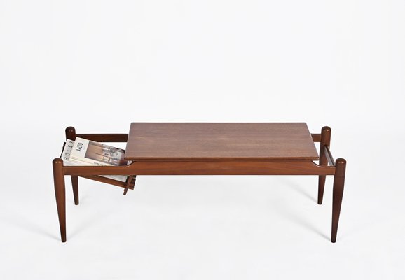 Coffee Table with Magazine Rack in Teak by Ico & Luisa Parisi, Italy, 1960s-JDR-1446871