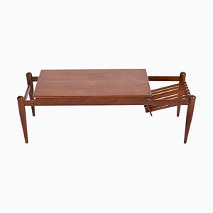 Coffee Table with Magazine Rack in Teak by Ico & Luisa Parisi, Italy, 1960s-JDR-1446871