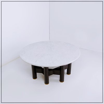 Coffee Table with Round Marble Top by Jan Vlug, Belgium, 1970s-NYF-2024156