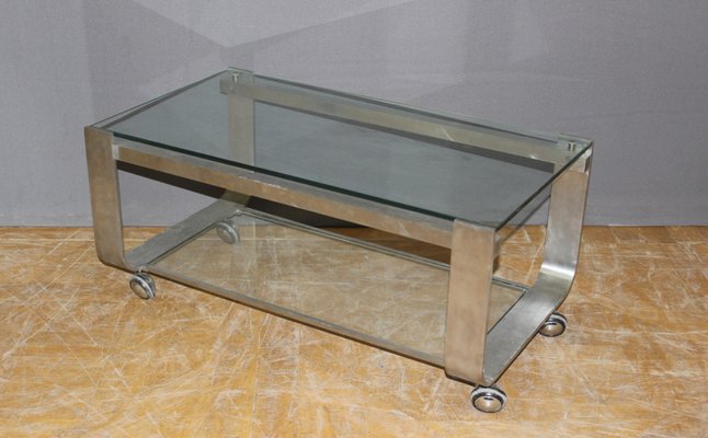 Coffee Table with Two Trays, 1970s-BCR-1286962